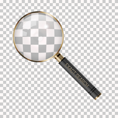 Vector Magnifier on a Transparent Background. Magnifying Glass Icon. Loupe as Exact Search Symbol.のイラスト素材