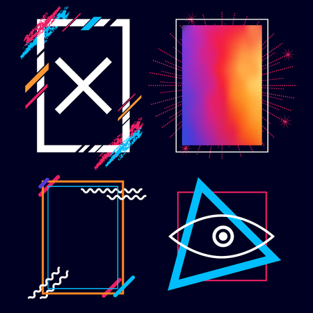 Modern Art Vector Frames. Vector Design Elements Set for Web Design, Banners, Presentations or Business Cards, Flyers, Brochures and Posters.のイラスト素材