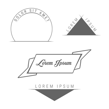 Blank Badges of Different Shapes. Vintage Emblems Templates. Vector Design Elements Set for Web Design, Banners, Presentations or Business Cards, Flyers, Brochures and Posters.のイラスト素材