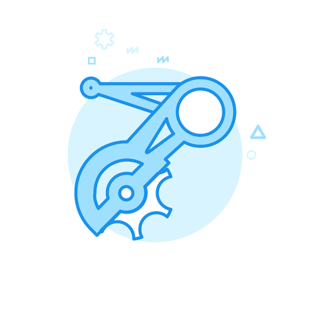 Bike or Bicycle Rear Derailleur Flat Vector Icon, Symbol, Pictogram, Sign. Blue Monochrome Design. Editable Strokeのイラスト素材