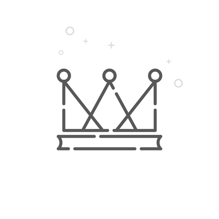 Royal Crown Vector Line Icon, Symbol, Pictogram, Sign. Light Abstract Geometric Background. Editable Strokeのイラスト素材