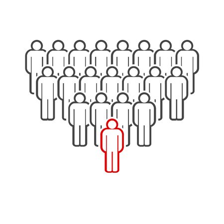 People icon. Group of people. Standing people vector line icon isolated on white background.のイラスト素材