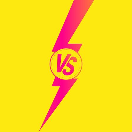 Versus VS lightning symbol template. Yellow background. Vector illustration.のイラスト素材