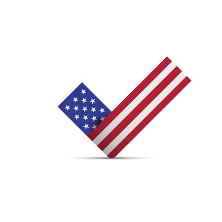 American flag check mark. The US presidential election 2020. American flag colors. Vector illustration.のイラスト素材