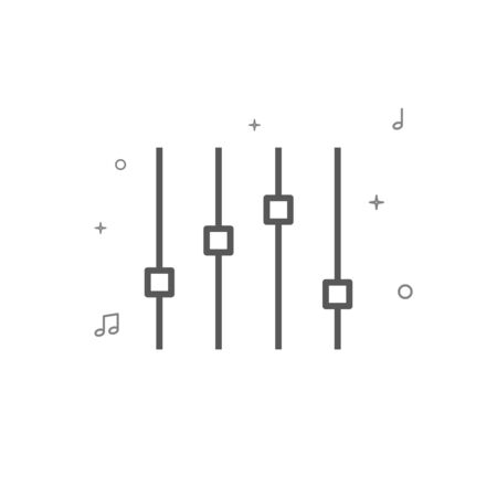 Equalizer simple vector line icon. Sound engineer symbol, pictogram, sign. Light background....