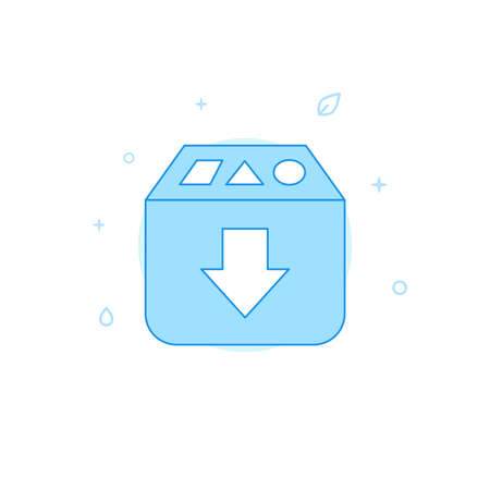 Separate garbage waste collection vector icon. Flat illustration. Filled line style. Blue monochrome design. Editable stroke. Adjust line weight.のイラスト素材