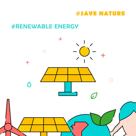 Solar panel filled line vector icon, simple illustration, related bottom border.のイラスト素材