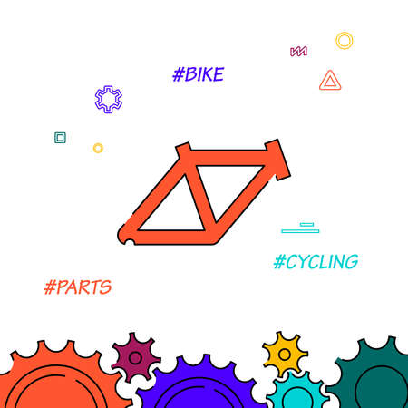 Bicycle frame filled line vector icon, simple illustration, related bottom border.のイラスト素材