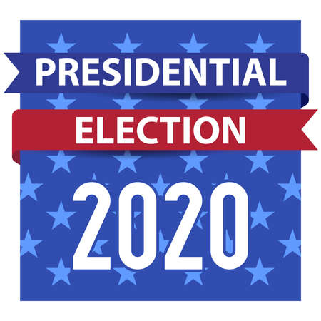 2020 United States presidential election square emblem. Vector illustration.のイラスト素材