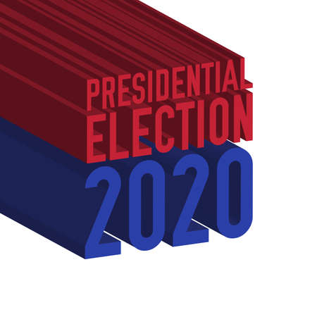 US Presidential election 2020 3D text. Vector illustration.のイラスト素材
