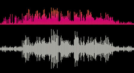 Music sound wave amplitude. Equalizer bars. Flat style vector illustration.