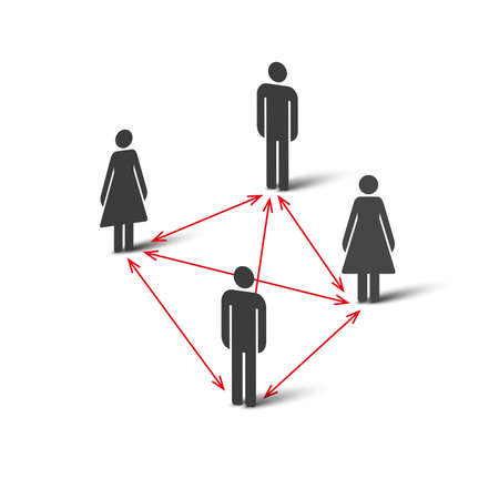 Social distancing people icon. Keep the 1-2 meter distance. Vector illustration.のイラスト素材