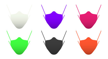 Multicolored medical masks. 3D cartoon vector illustration.のイラスト素材