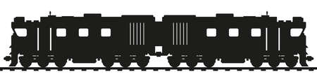 Double headed diesel locomotive. Flat style vector illustration isolated on white background.
