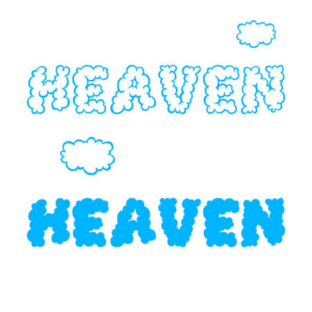 HEAVEN. font. Flat isolated Christian vector illustration, biblical background.のイラスト素材