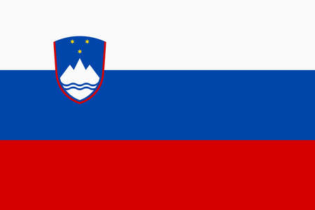 Flag of Slovenia. Slovenian national banner and patriotic symbol. Official colors. Flat vector illustration.のイラスト素材