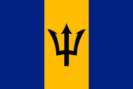Flag of Barbados. Barbadian national banner and patriotic symbol. Official colors. Flat vector illustration.のイラスト素材