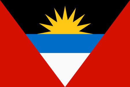 Flag of Antigua and Barbuda. Antiguan Barbudan national banner and patriotic symbol. Official colors. Flat vector illustration.のイラスト素材