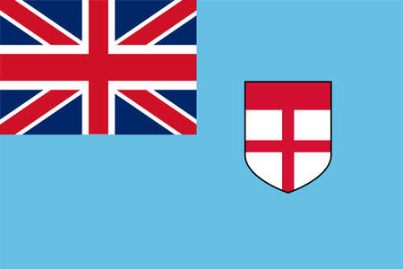 Flag of Fiji. Fijian national banner and patriotic symbol. Official colors. Flat vector illustration.のイラスト素材