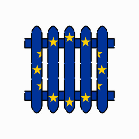 European heating battery. Energy crisis in Europe. Flat vector illustration isolated on white background.のイラスト素材