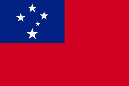 Flag of Samoa. Samoan national banner and patriotic symbol. Official colors. Flat vector illustration.のイラスト素材
