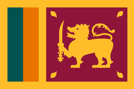 Flag of Sri Lanka. Sri lankan national banner and patriotic symbol. Official colors. Flat vector illustration.のイラスト素材