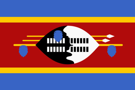 Flag of Swaziland. Eswatini national banner and patriotic symbol. Official colors. Flat vector illustration.のイラスト素材