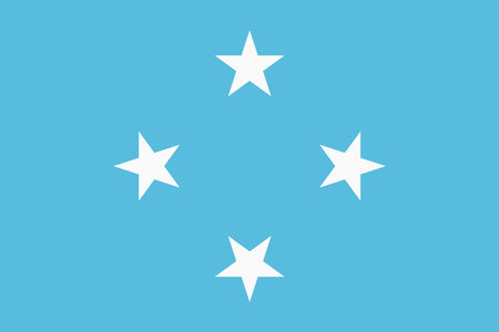 Flag of Micronesia. Micronesian national banner and patriotic symbol. Official colors. Flat vector illustration.のイラスト素材