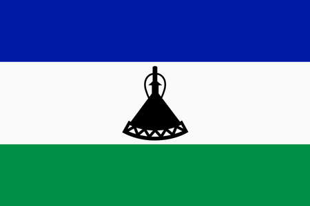 Flag of Lesotho. Kingdom of Lesotho national banner and patriotic symbol. Official colors. Flat vector illustration.のイラスト素材