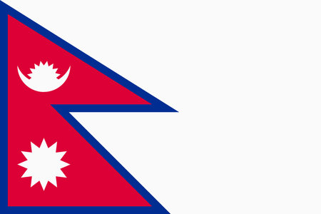 Nepal flag. Nepali national banner and patriotic symbol. Official colors. Flat vector illustration.のイラスト素材