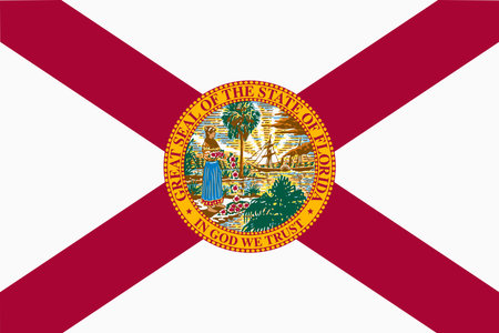 Flag of Florida. Banner and patriotic symbol. Official colors. Flat vector illustration.のイラスト素材