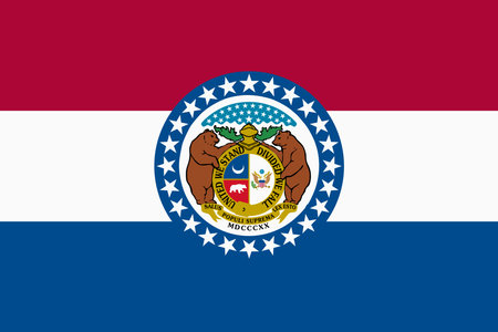 Flag of Missouri. Banner and patriotic symbol. Official colors. Flat vector illustration.のイラスト素材