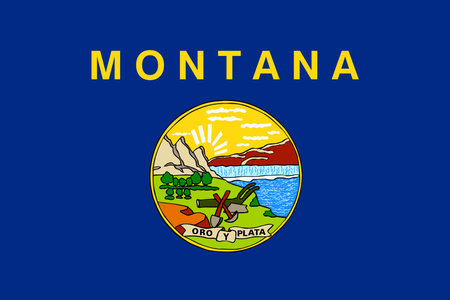 Flag of Montana. Banner and patriotic symbol. Official colors. Flat vector illustration.のイラスト素材