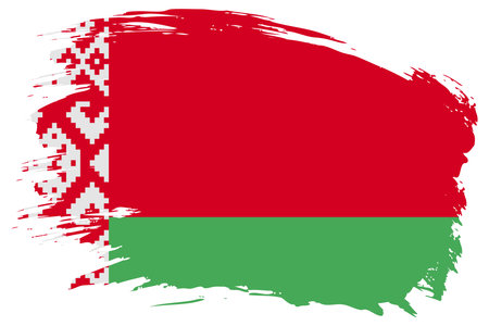 Belarus brush stroke flag vector background. Hand drawn grunge style Belorussian painted isolated banner.のイラスト素材