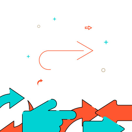 Return right arrow filled line vector icon, simple illustration, related bottom border.のイラスト素材