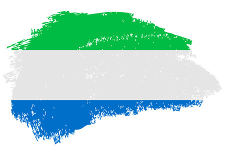 Sierra Leone brush stroke flag vector background. Hand drawn grunge style Salone painted isolated banner.のイラスト素材