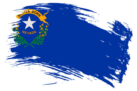 Nevada US State brush stroke flag vector background. Hand drawn grunge style painted isolated banner.のイラスト素材