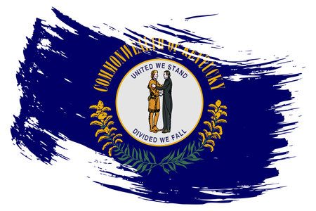 Kentucky US State brush stroke flag vector background. Hand drawn grunge style painted isolated banner.のイラスト素材