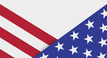US flag envelope footer frame. American elections. Flat vector illustration isolated on white background.のイラスト素材