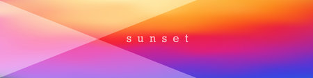 Abstract sunset banner with warm gradient colors. Editable vector background for web, presentation...