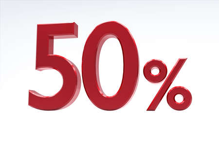 3D sale discount 50 percent. Isolated Background Symbol.の写真素材