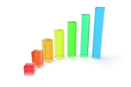 Bar 3D Illustration Profit or Company Benefits.の写真素材