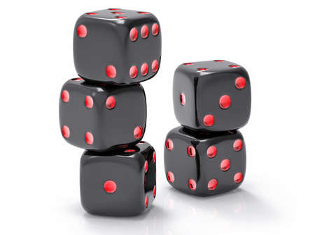 Isolated 3D Black Dices
