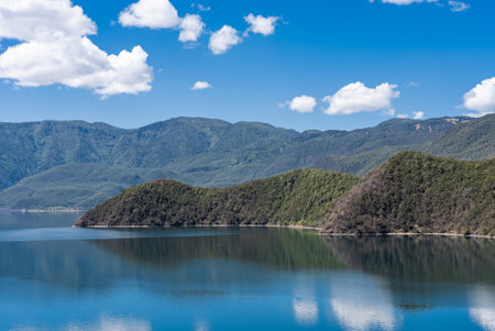 Plateau Fault Subsided Lakes in Chinaの写真素材
