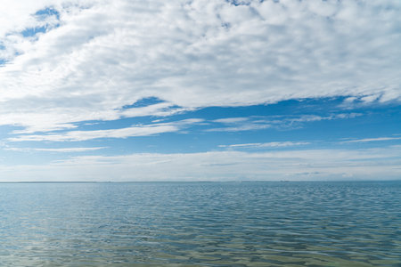 The magnificent scenery of Qinghai Lake in Chinaの写真素材