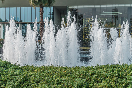 Artificial Fountains in the Parkの写真素材