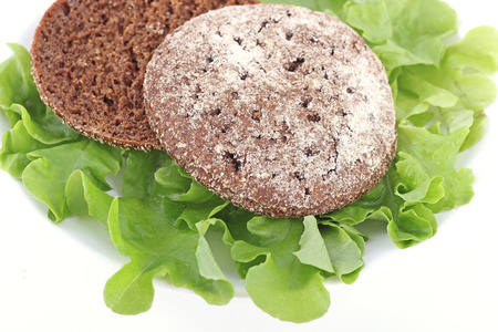 lettuce and breadの写真素材