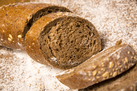 sliced ??brown bread "Bavarian"の写真素材