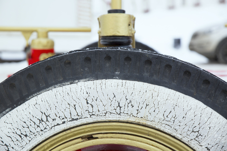 wheel of old cannonの写真素材