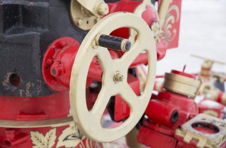 fragment of old Russian gunの写真素材